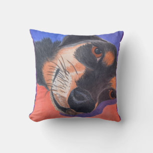 Dachshund-Waterverf Kussen