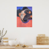 Dachshund-Waterverf Poster (Keuken)
