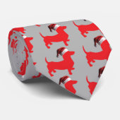 Dachshund Wearing a Santa Claus Pet Stropdas (Opgerold)