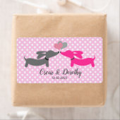 Dachshund Wedding Gift Label Labels personaliseren (Insitu)