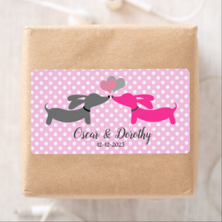 Dachshund Wedding Gift Label Labels personaliseren