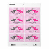 Dachshund Wedding Gift Label Labels personaliseren (Full Sheet)