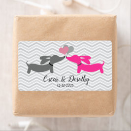 Dachshund Wedding Gift Label Labels personaliseren