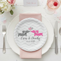 Dachshund Wedding Personaliseert papieren Borden