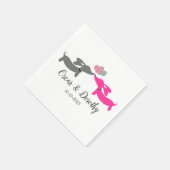 Dachshund Wedding Personalized Doxie Servet (Hoek)
