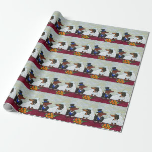 Dachshund Wedding Wrapping Paper Cadeaupapier
