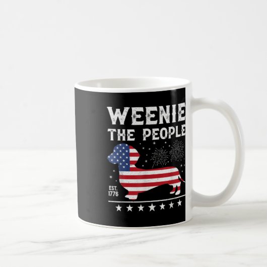 Dachshund Weenie De Mensen Grappig Amerikaanse Vla Koffiemok (Rechts)