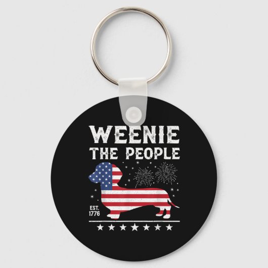 Dachshund Weenie De Mensen Grappig Amerikaanse Vla Sleutelhanger (Voorkant)