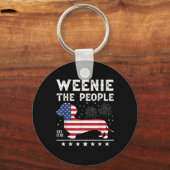 Dachshund Weenie De Mensen Grappig Amerikaanse Vla Sleutelhanger (Voorkant)