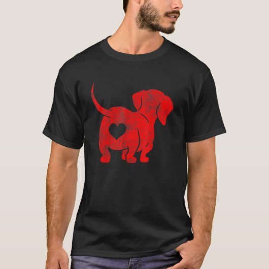 Dachshund Weenie Dog Valentines Day For Women T-shirt (Voorkant)