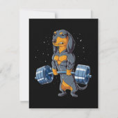 Dachshund Weightlift Fitness Gym Bedankkaart (Voorkant)