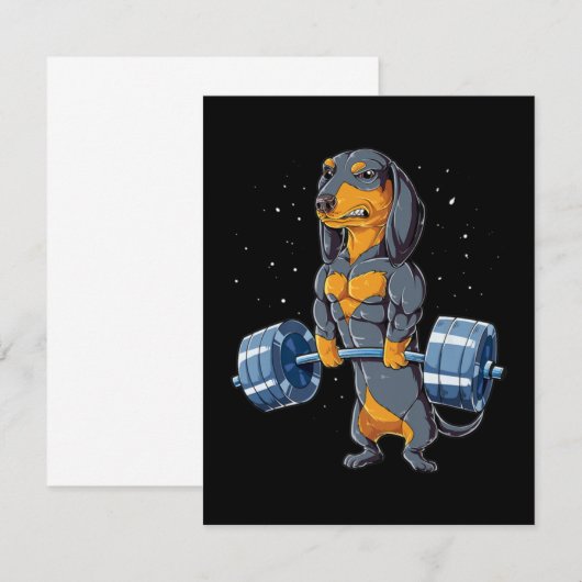 Dachshund Weightlift Fitness Gym Bedankkaart (Voorkant / Achterkant)