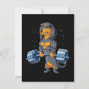 Dachshund Weightlift Fitness Gym Bedankkaart