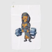 Dachshund Weightlift Golfhanddoek (Voorkant)