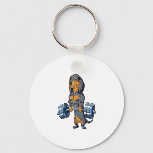 Dachshund Weightlift Sleutelhanger (Voorkant)