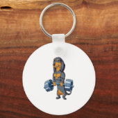 Dachshund Weightlift Sleutelhanger (Voorkant)