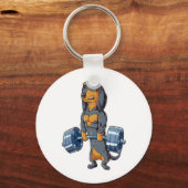 Dachshund Weightlift Sleutelhanger (Voorkant)
