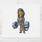 Dachshund Weightlift Sparkling Wijnetiket (Enkel label)
