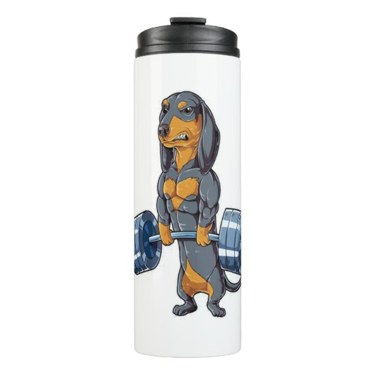 Dachshund Weightlift Thermosbeker (Voorkant)