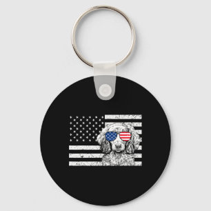 Dachshund Weiner Dog 4 juli Amerikaanse vlag  Sleutelhanger