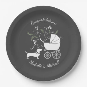 Dachshund Weiner Dog Baby shower Geslacht Neutraal Papieren Bordje