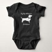 Dachshund Weiner Dog Baby shower Geslacht Neutraal Romper (Voorkant)