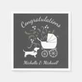 Dachshund Weiner Dog Baby shower Geslacht Neutraal Servet (Voorkant)