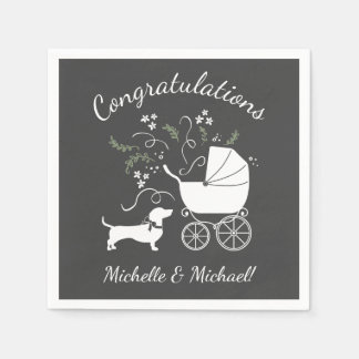 Dachshund Weiner Dog Baby shower Geslacht Neutraal Servet