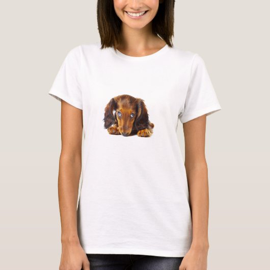 Dachshund Weiner Dog Brown Animal Simple T-shirt (Voorkant)