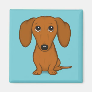 Dachshund   Weiner Dog   Cute Doxie Cartoon Dog Magneet