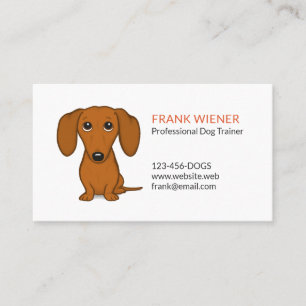 Dachshund   Weiner Dog   Cute Doxie Cartoon Dog Visitekaartje