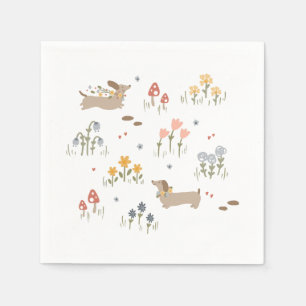 Dachshund Weiner Dog Liefhebbers Wildflower Keuken Servet