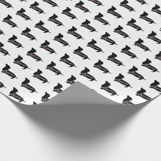 Dachshund "Weiner Dog" Love Cadeaupapier (Hoek)