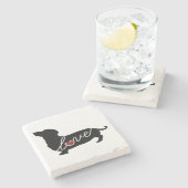 Dachshund "Weiner Dog" Love Stenen Onderzetter (Zijkant)