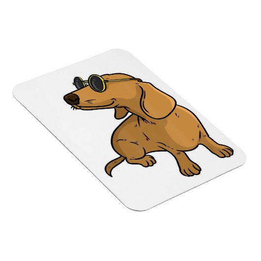 Dachshund Weiner Dog Sun Glasses Magneet (Rechterzijde)