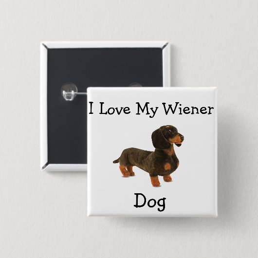 Dachshund Weiner Dog T-Shirt Button (Voorkant /achterkant)