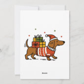 Dachshund Weiner Dog Ugly Sweater Holiday Feestdagenkaart (Achterkant)