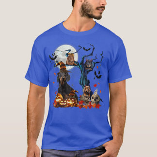 Dachshund Weiner Sausage Spooky Halloween Tree Cos T-shirt