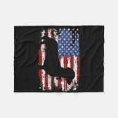 Dachshund Weiner Vintage Amerikaanse Vlag Fleece Deken (Voorkant (Horizontaal))