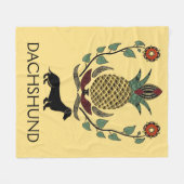 Dachshund Welcome Pineapple Fleece Deken (Voorkant (Horizontaal))