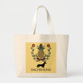 Dachshund Welcome Pineapple Grote Tote Bag