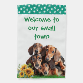 Dachshund Welkom Tuinvlag