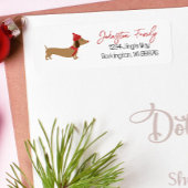 Dachshund Wensen Kerstmis Etiket