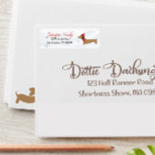 Dachshund Wensen Kerstmis Etiket