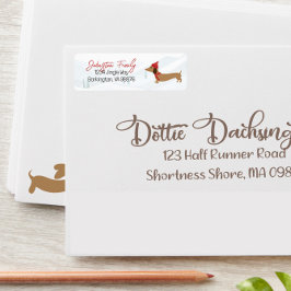 Dachshund Wensen Kerstmis Etiket