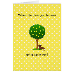 Dachshund Wenskaart als het leven je leemons geeft