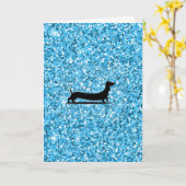 Dachshund Wenskaart Denken aan jou Kaart (Gele Bloem)