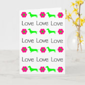 Dachshund-Wenskaart Elke keer Kaart (Gele Bloem)