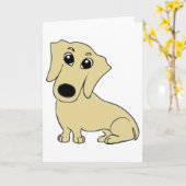 dachshund wheaton cartoon kaart (Gele Bloem)