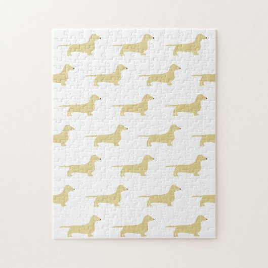 dachshund wheaton silhouet legpuzzel (Verticaal)